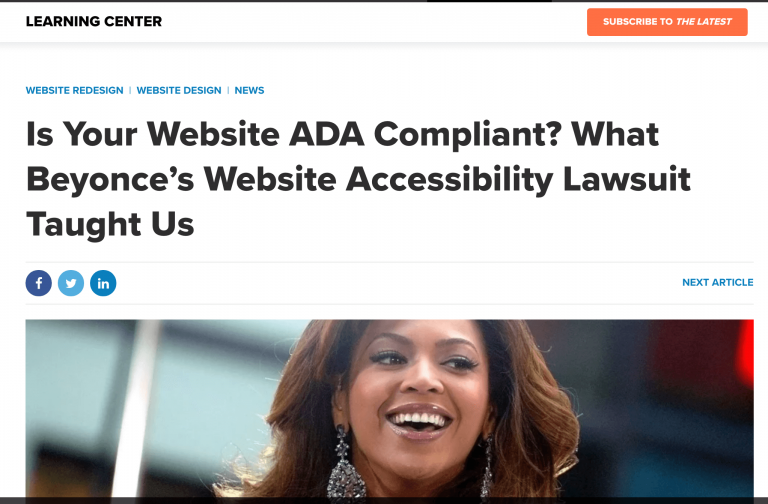 Website Redesign article What Beyonce’s lawsuit taught us about website ADA compliance